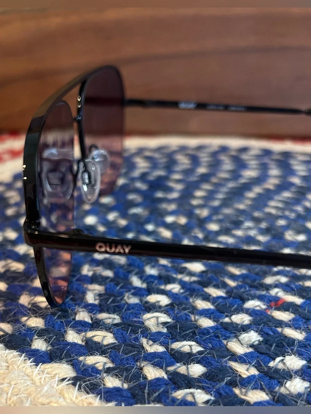 Quay High Key Aviator Sunglasses XL Unisex  Black Frame Fade Lense NEW 64-14-145